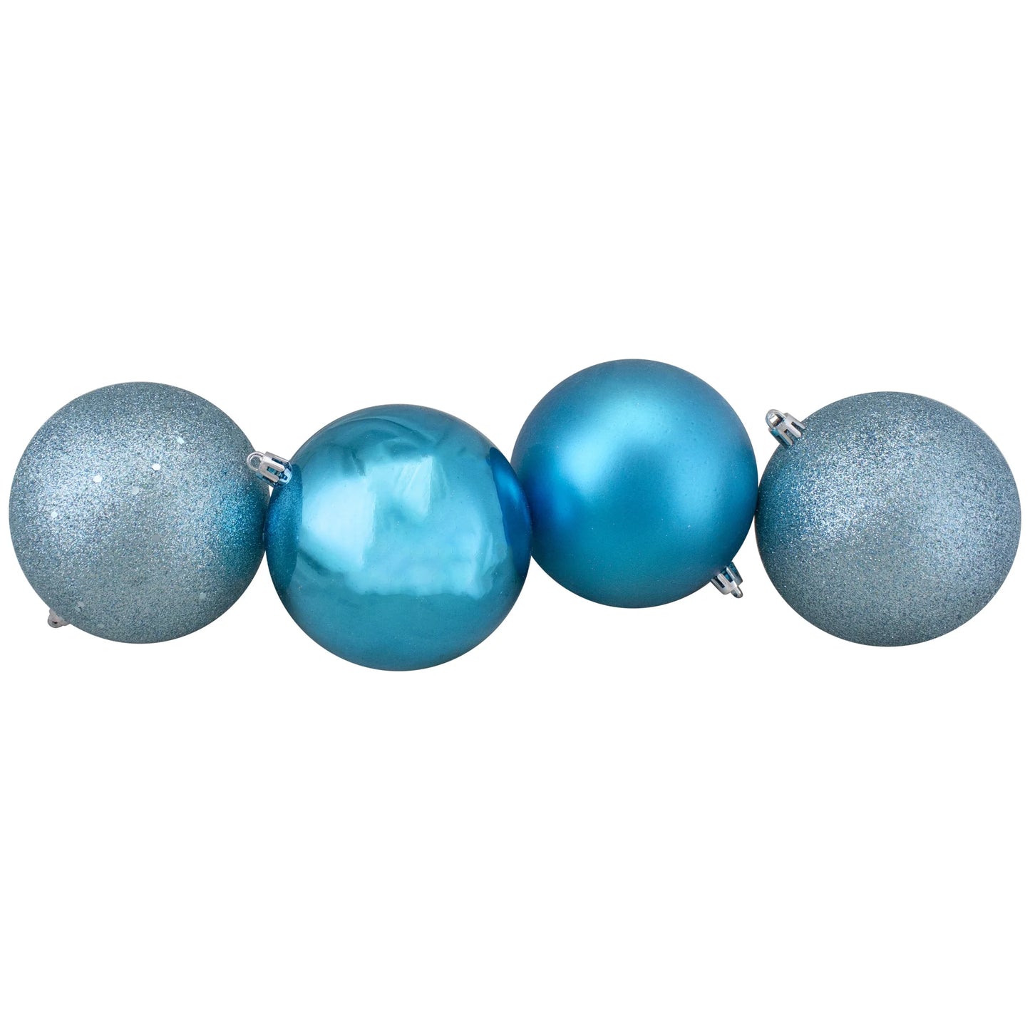 32Ct Turquoise Blue Shatterproof 4-Finish Christmas Ball Ornaments 3.25" (80Mm)