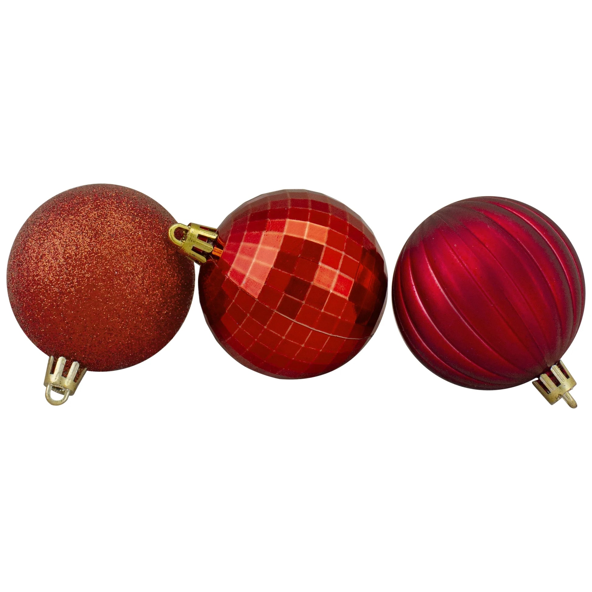 100Ct Shatterproof 3-Finish Christmas Ball Ornament Set 2.5" - Red