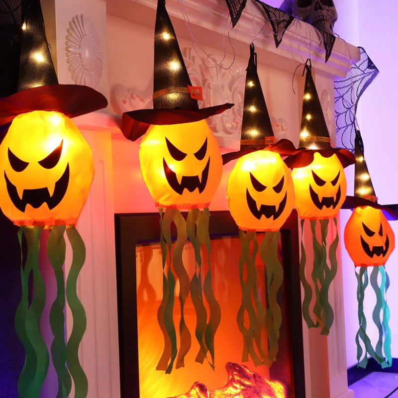 Halloween Decoration 2024 Halloween Ornaments Scary Halloween Hanging Accessories Party Halloween Decoration Luminous Pumpkin